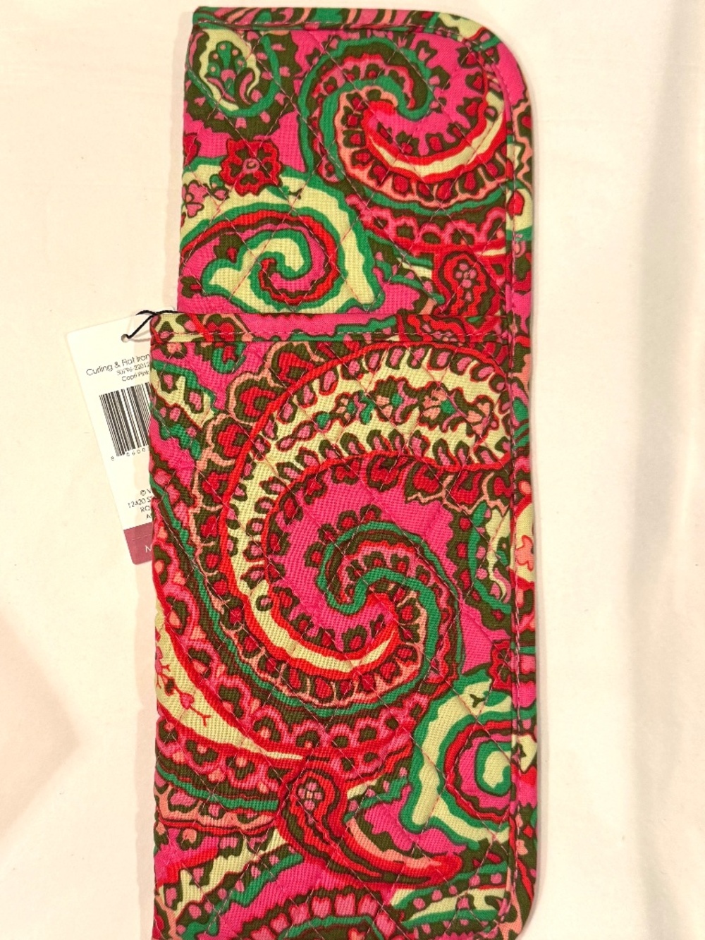 Vera Bradley Curling Iron / Flat Iron Cover Travel Case Capri Pink Paisley NEW